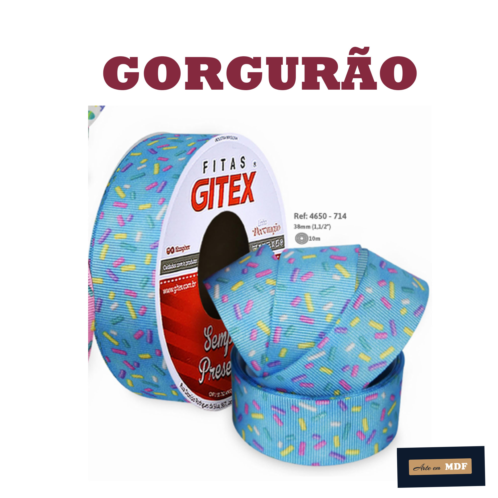 FITA REF 4650/9 -10 MTS - KIDS GORG HD 714 - GRANULADO COLORIDO FUNDO AZUL