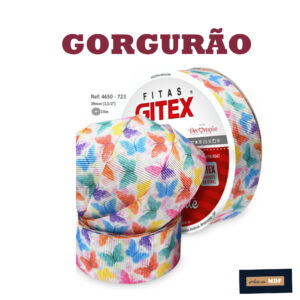 FITA REF 4650/9 -10 MTS - KIDS GORG HD 723 - BORBOLETAS COLORIDAS FUNDO BRANCO