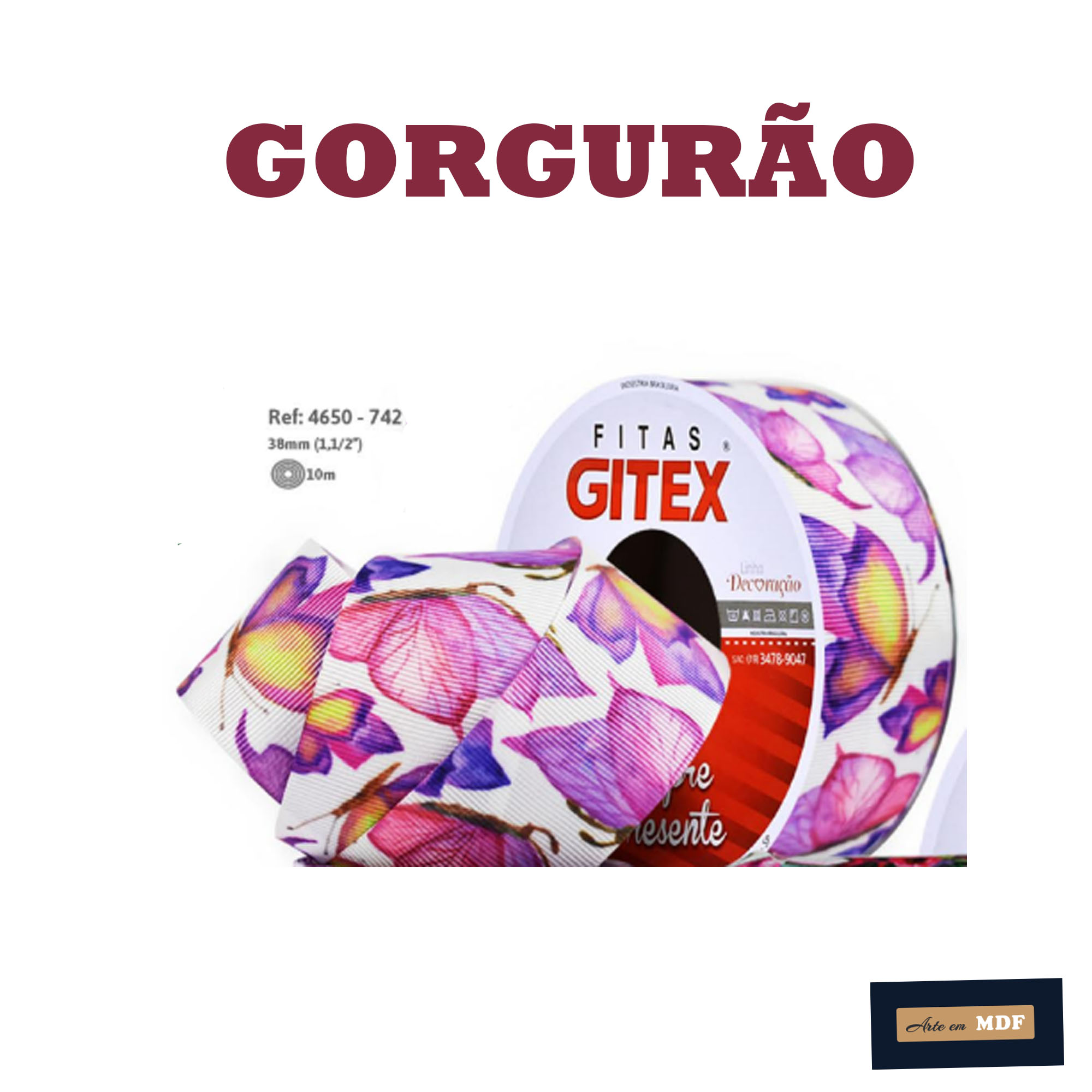 FITA REF 4650/9 -10 MTS - KIDS GORG HD 742 - BORBOLETA AQUARELADA