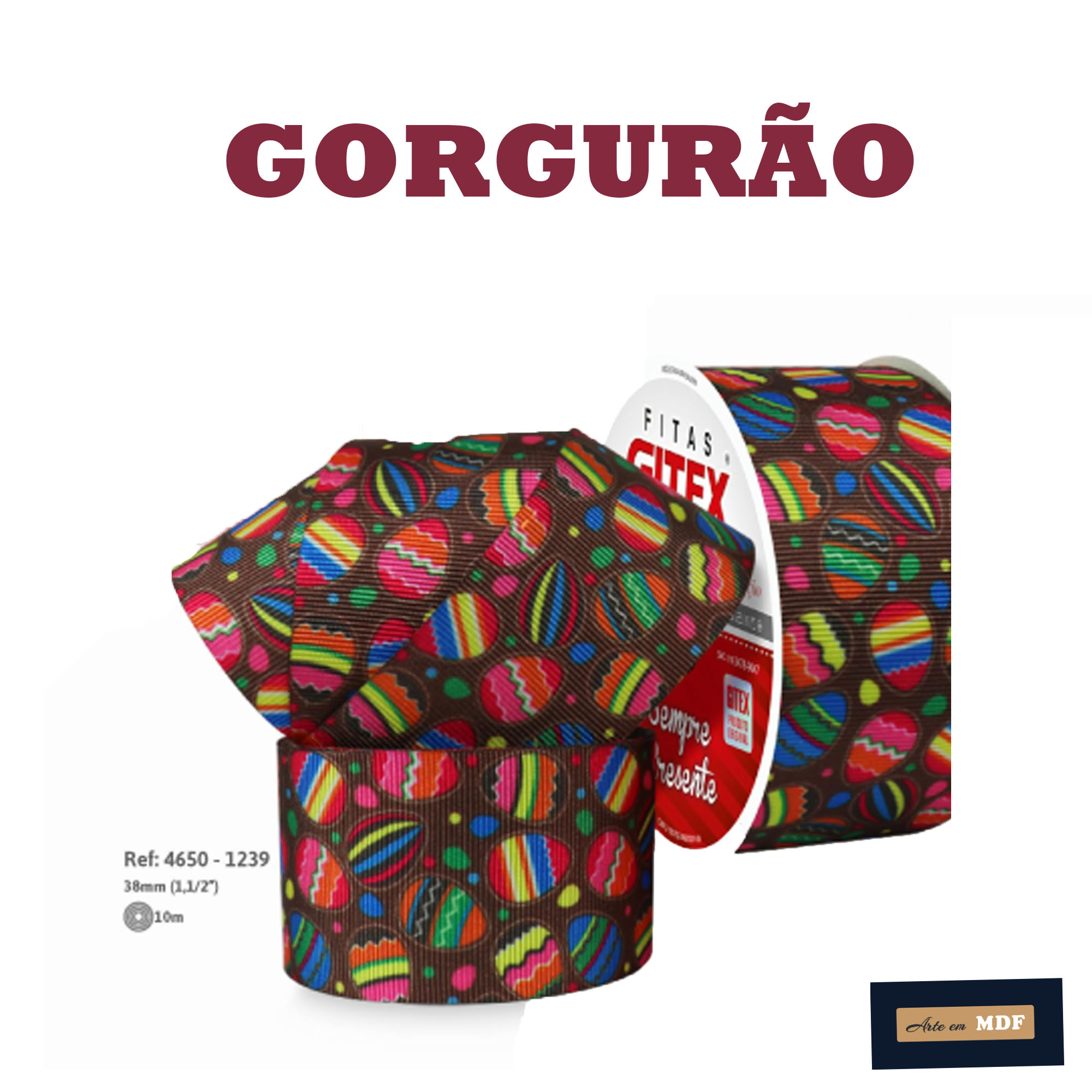 FITA REF 4650/9 -10 MTS - KIDS GORG HD 1239 - OVOS COLORIDOS FUNDO MARROM