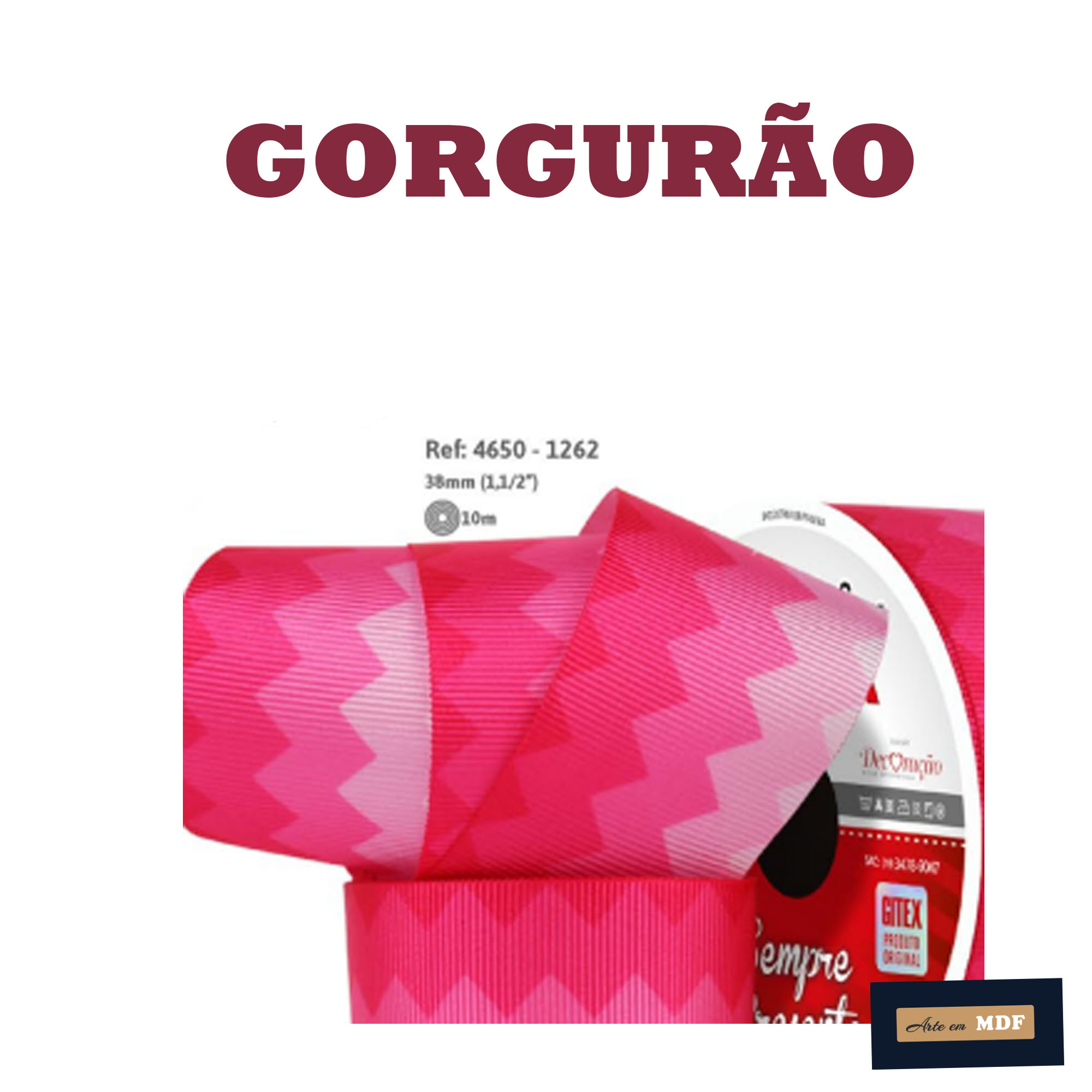 FITA REF 4650/9 -10 MTS - KIDS GORG HD 1262 - CHEVRON TRIANGULOS DEGRADE PINK