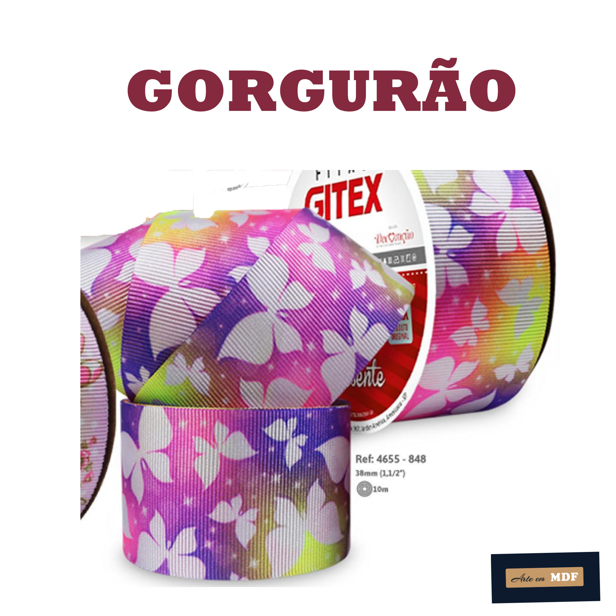 FITA REF 4655/9 -10 MTS - KIDS CITRICOS GORG HD 848 - BORBOLETAS BRANCA FUNDO COLORIDO FLUO