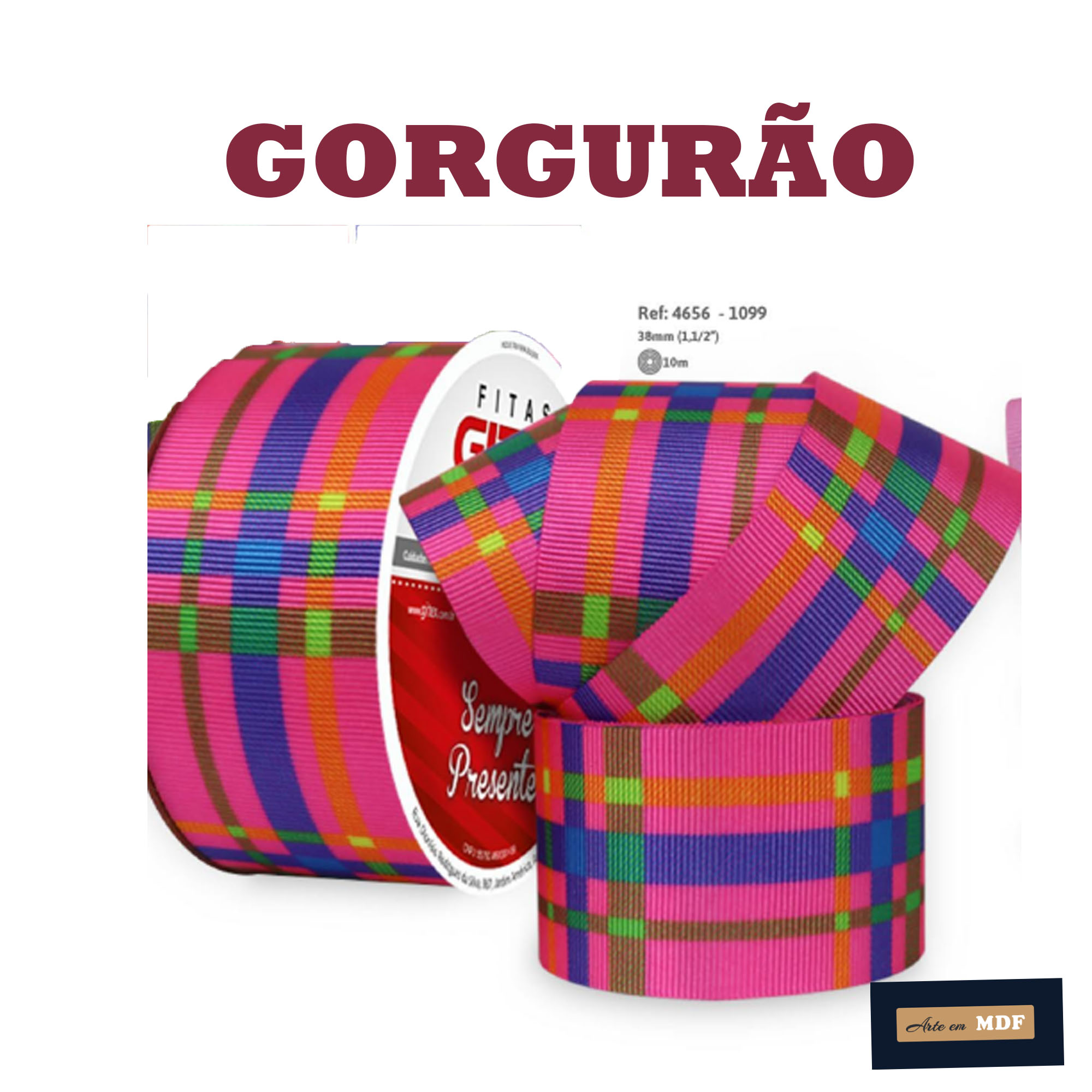 FITA REF 4656/9 -10 MTS -JUNINAS CITRICOS GORG HD 1099 - XADREZ QUADRADO AMARELO ROSA VERDE AZUL