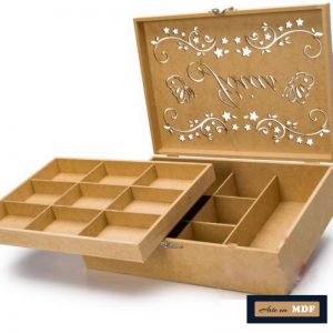 CAIXA JÓIA RETANGULAR C/ BANDEJA LASER