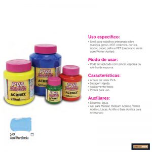 TINTA FOSCA P/ ARTESANATO 100ML AZUL HORTÊNCIA