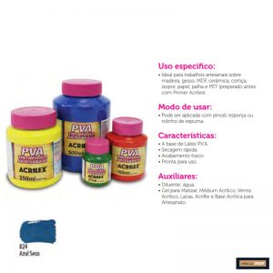TINTA FOSCA P/ ARTESANATO 100ML AZUL SECO