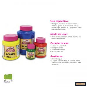 TINTA FOSCA P/ ARTESANATO 100ML VERDE MAÇÃ