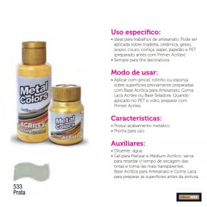 TINTA METAL COLORS ACRYLIC 37ML PRATA