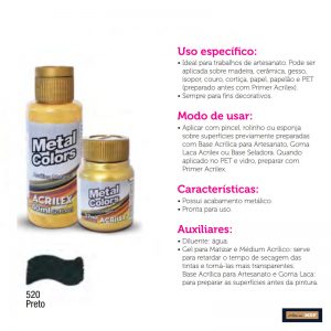TINTA METAL COLORS 60ML PRETO