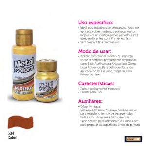 TINTA METAL COLORS 60ML COBRE