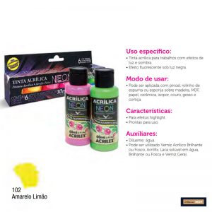 TINTA FOSCA NEON 60ML AMARELO LIMÃO