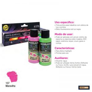 TINTA FOSCA NEON 60ML MARAVILHA