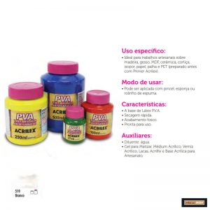 TINTA FOSCA P/ ARTESANATO 250ML BRANCO