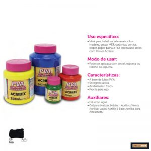 TINTA FOSCA P/ ARTESANATO 250ML PRETO