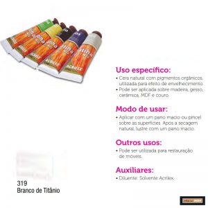 PATINA EM CERA 37ML BRANCO DE TITÂNEO