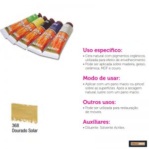 PATINA EM CERA 37ML DOURADO SOLAR