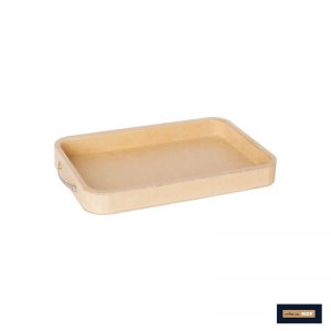 BANDEJA ARREDONDADA BAIXA C/ALÇA DE METAL P