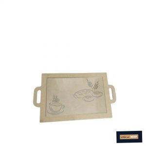 BANDEJA RETANGULAR C/ VIDRO