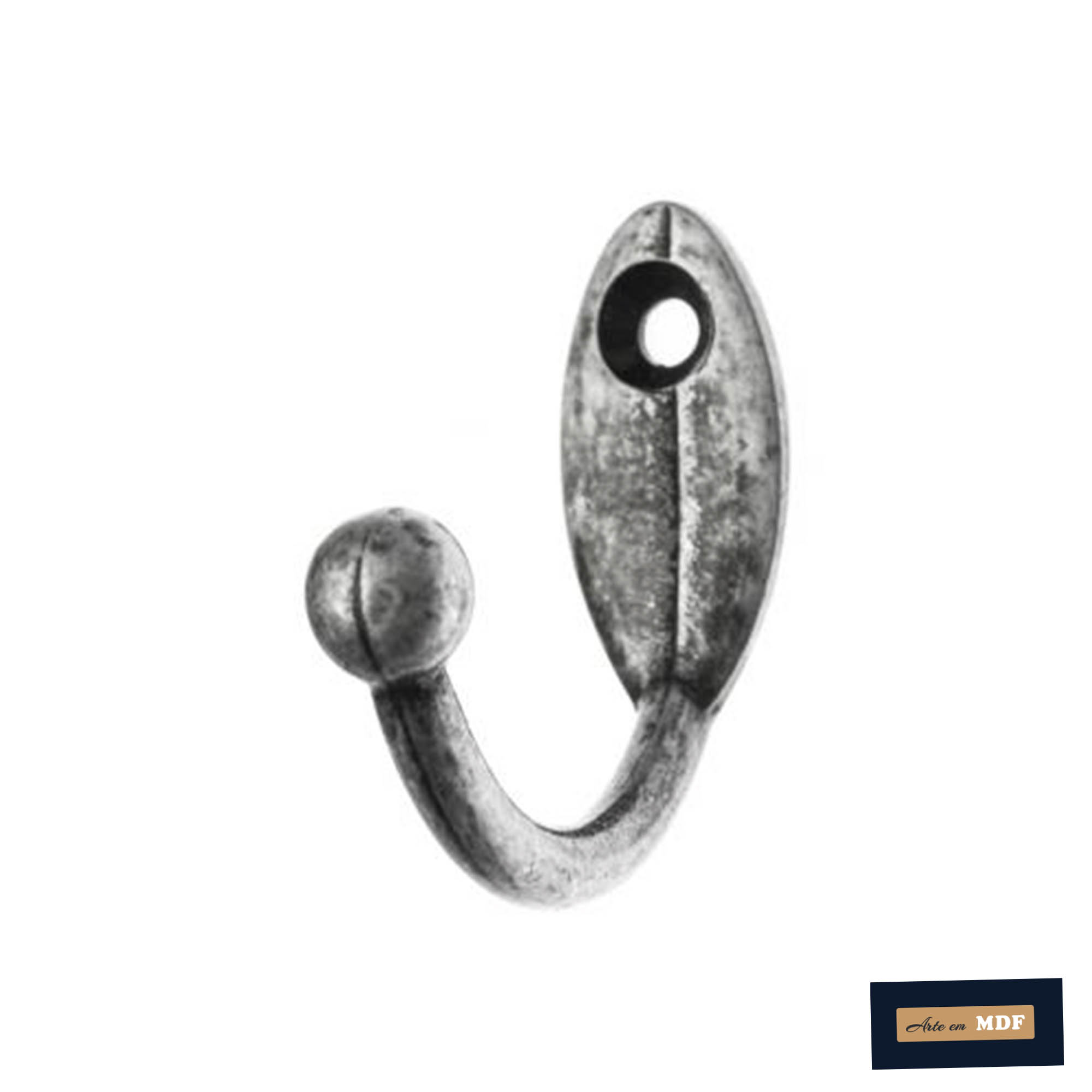 GANCHO MEDIO PRATA VELHO